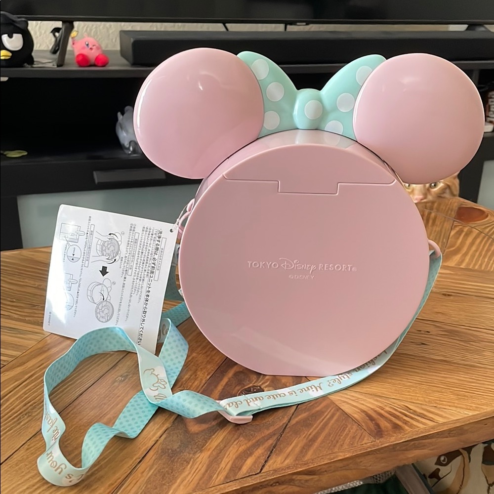 Minnie Mouse Pink and Mint Popcorn Bucket from Tokyo Japan with tag - Picture 2 of 8